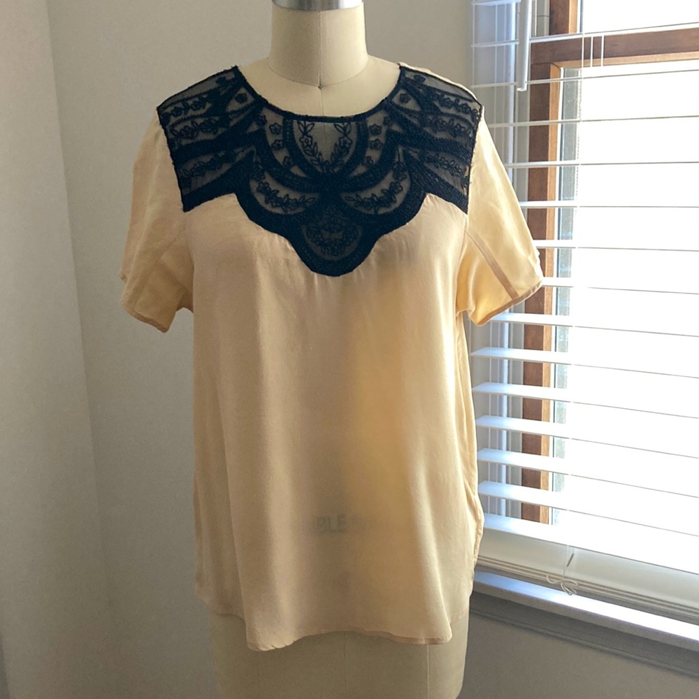100% Silk Crepe Anthropologie Blouse